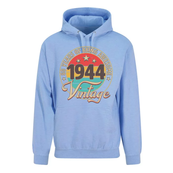 Vintage 1944 80 Years Of Being Awesome Unisex Surf Hoodie