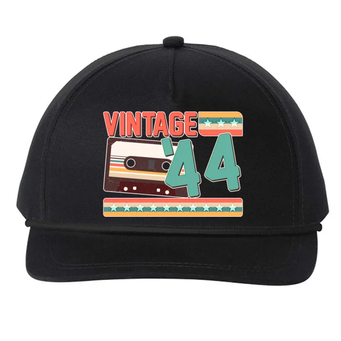 Vintage 1944 80th Birthday Cassette Tape Snapback Five-Panel Rope Hat