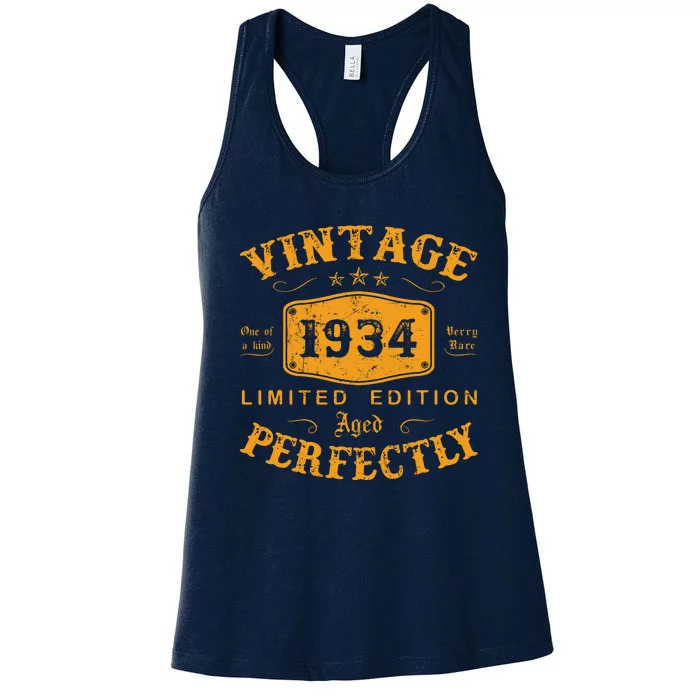 Vintage 1934 88 Birthday Gifts 88th Birthday Gifts Women's Racerback Tank