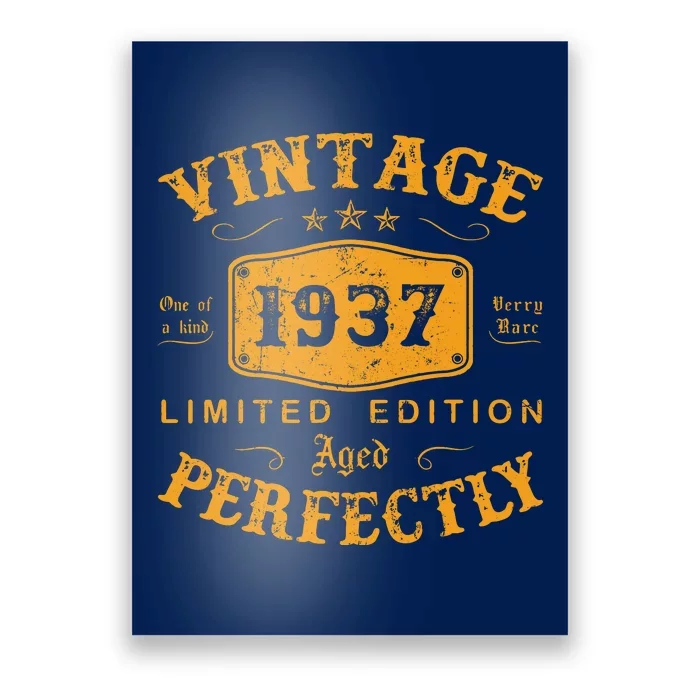 Vintage 1937 85 Birthday Gifts 85th Birthday Gifts Poster