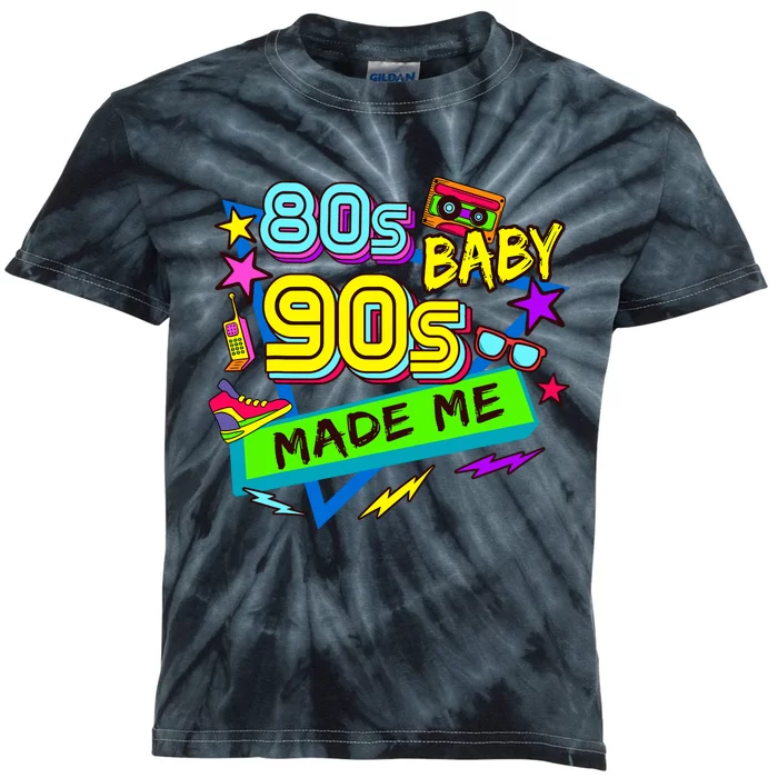 Vintage 1980s 80S Baby 1990s 90S Made Me Retro Nostalgia Kids Tie-Dye T-Shirt