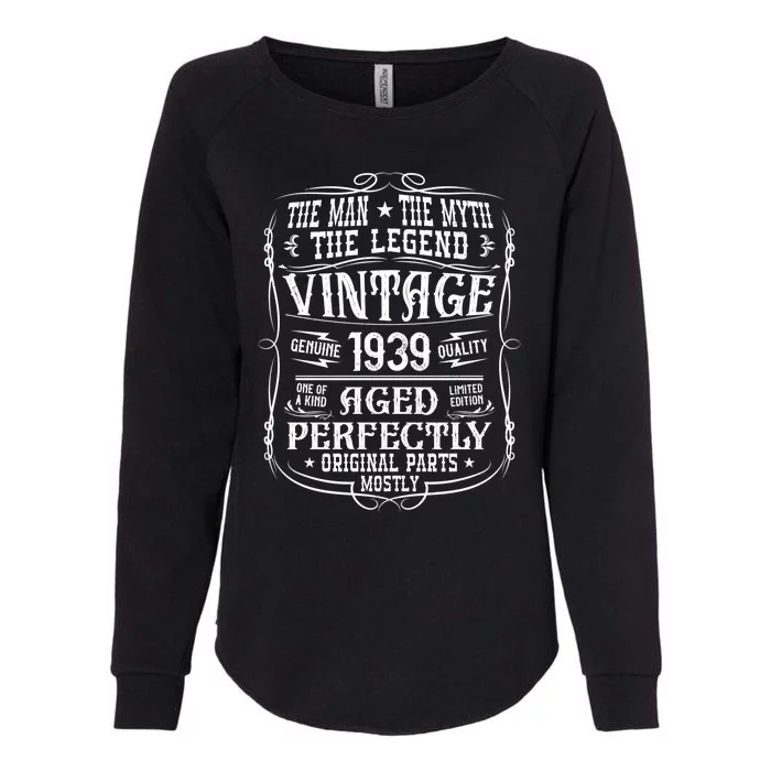 Vintage 1939 84th Birthday Gift 84 Years Old Gift Womens California Wash Sweatshirt