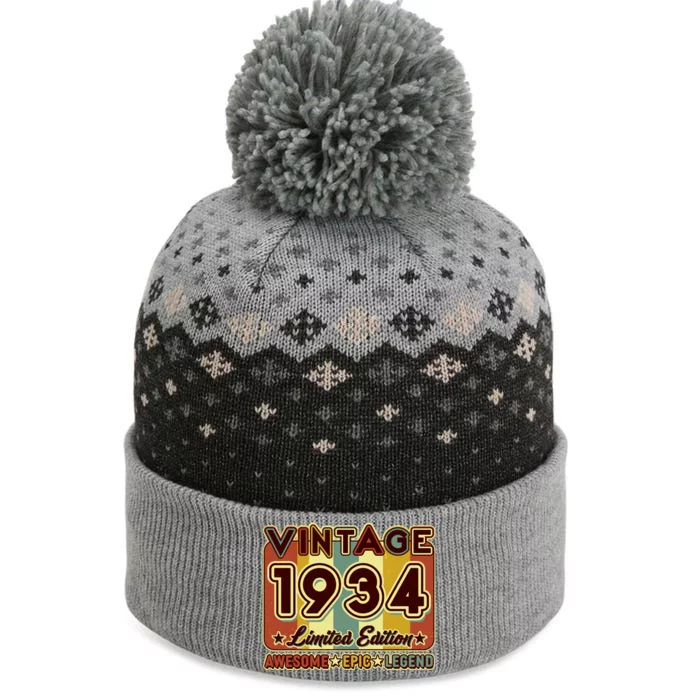 Vintage 1934 90th Birthday Limited Edition Awesome Epic Legend The Baniff Cuffed Pom Beanie