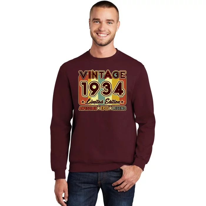 Vintage 1934 90th Birthday Limited Edition Awesome Epic Legend Tall Sweatshirt