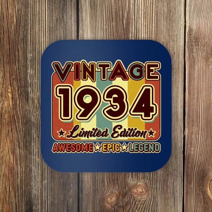 Vintage 1934 90th Birthday Limited Edition Awesome Epic Legend Coaster