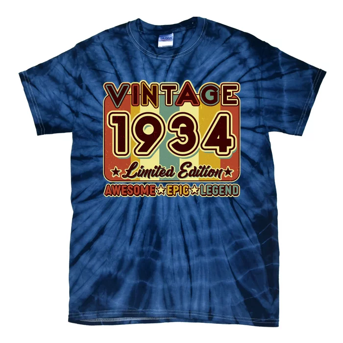 Vintage 1934 90th Birthday Limited Edition Awesome Epic Legend Tie-Dye T-Shirt