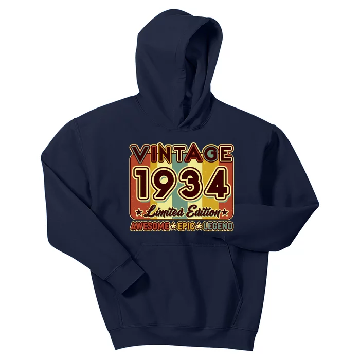 Vintage 1934 90th Birthday Limited Edition Awesome Epic Legend Kids Hoodie