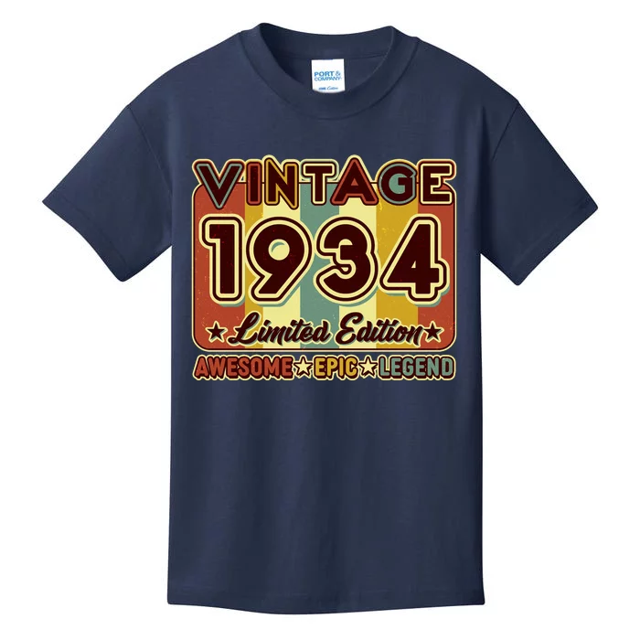 Vintage 1934 90th Birthday Limited Edition Awesome Epic Legend Kids T-Shirt