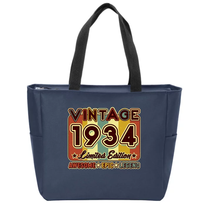 Vintage 1934 90th Birthday Limited Edition Awesome Epic Legend Zip Tote Bag