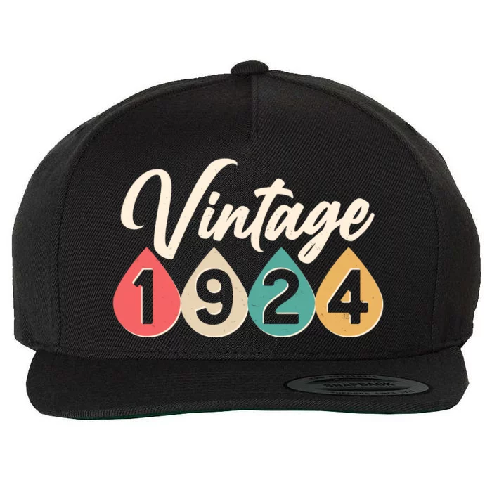 Vintage 1934 90th Birthday Retro Teardrop Design Wool Snapback Cap