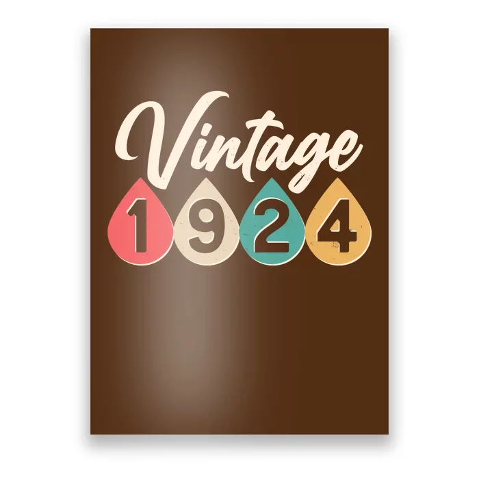 Vintage 1934 90th Birthday Retro Teardrop Design Poster