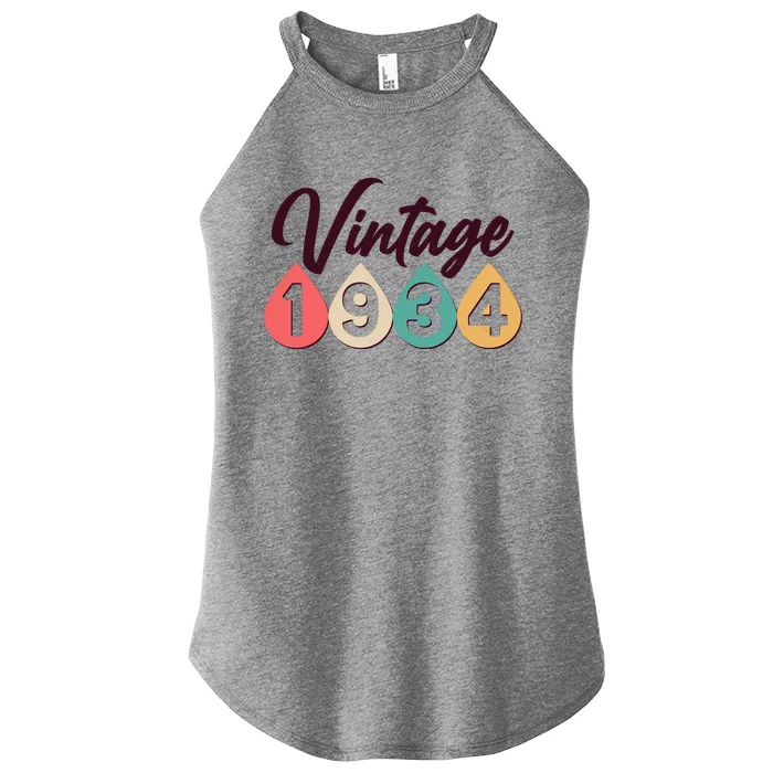 Vintage 1934 90th Birthday Retro Teardrop Design Women’s Perfect Tri Rocker Tank