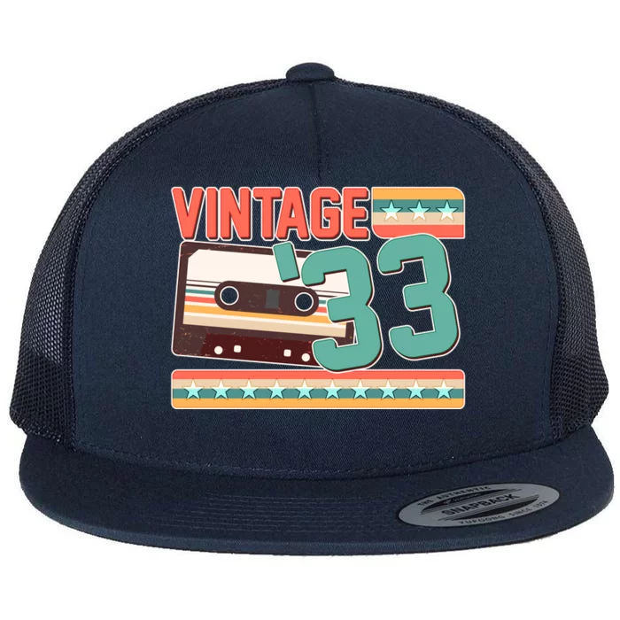 Vintage 1933 90th Birthday Cassette Tape Flat Bill Trucker Hat