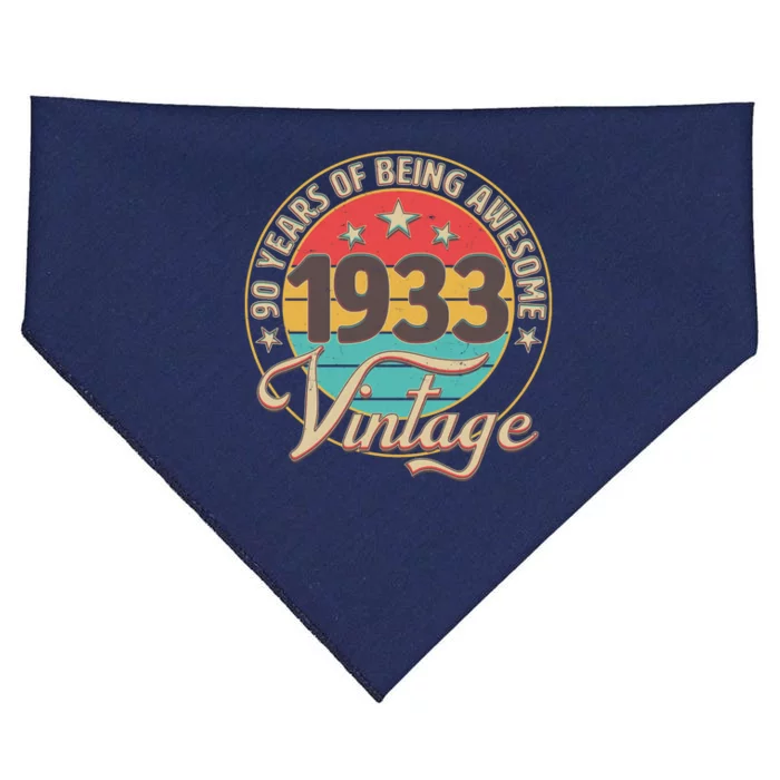 Vintage 1933 90 Years Of Being Awesome USA-Made Doggie Bandana