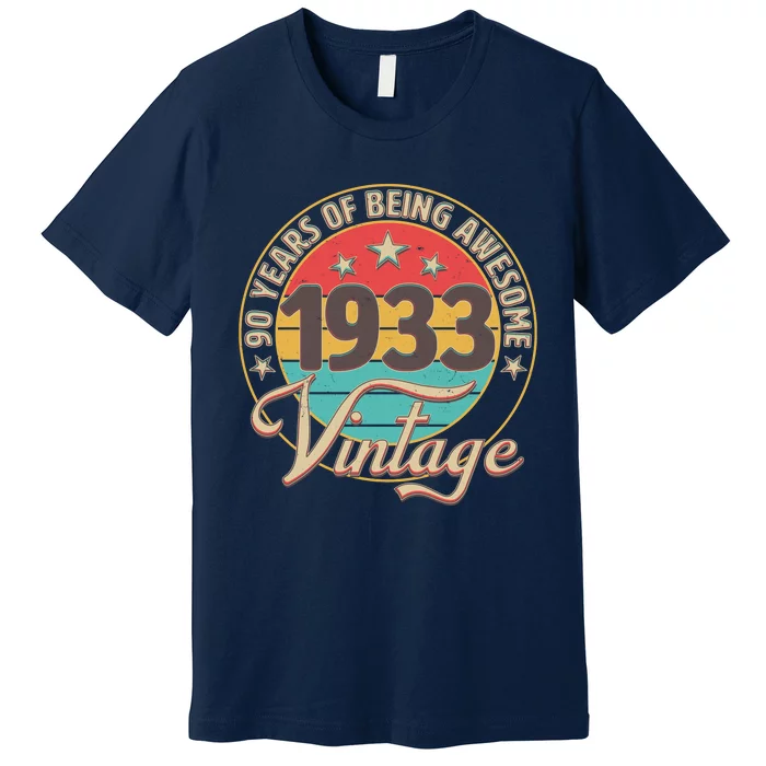 Vintage 1933 90 Years Of Being Awesome Premium T-Shirt