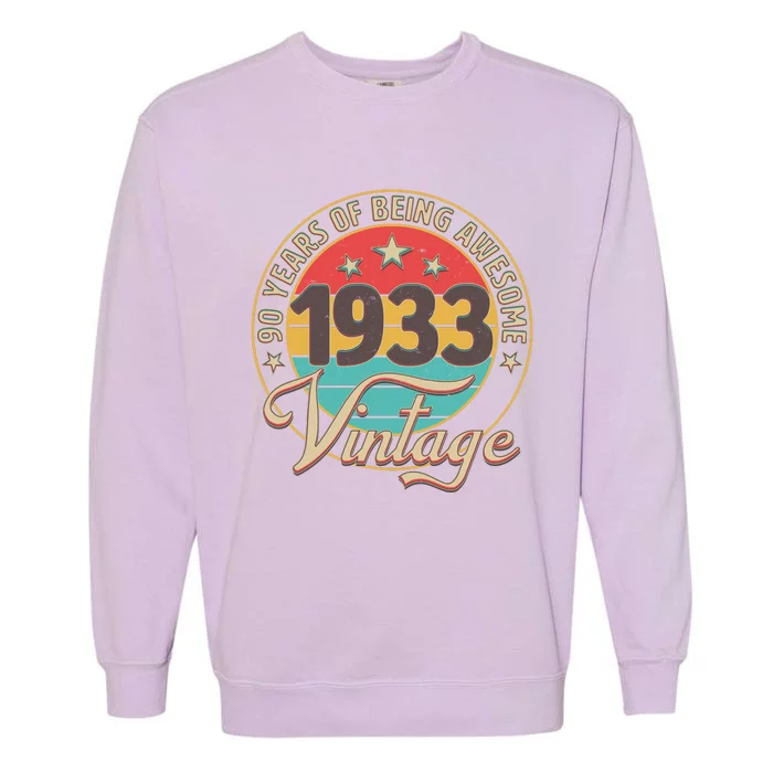 Vintage 1933 90 Years Of Being Awesome Garment-Dyed Sweatshirt