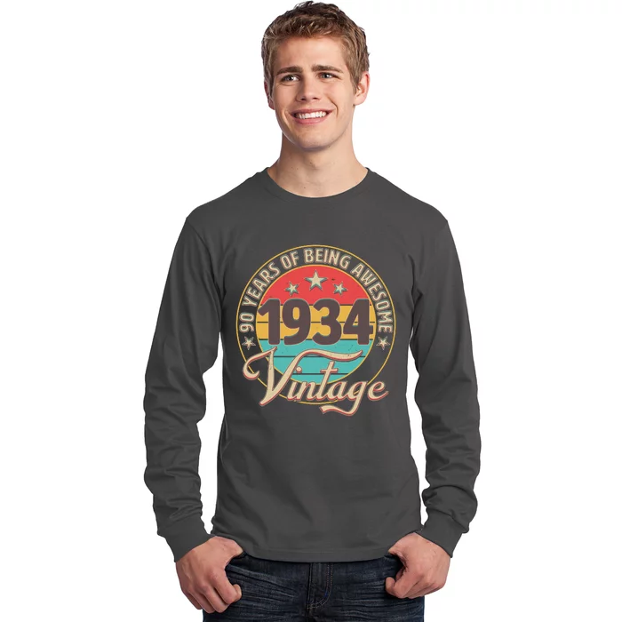 Vintage 1934 90 Years Of Being Awesome Long Sleeve Shirt