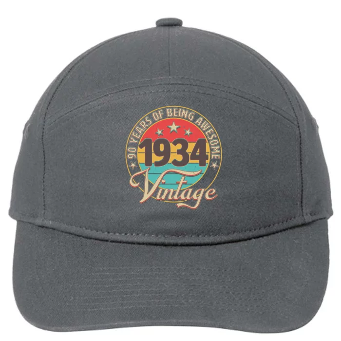 Vintage 1934 90 Years Of Being Awesome 7-Panel Snapback Hat