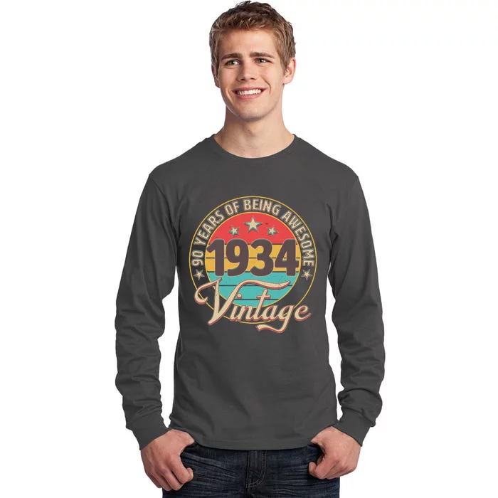 Vintage 1934 90 Years Of Being Awesome Tall Long Sleeve T-Shirt