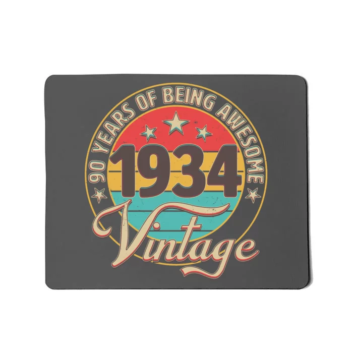 Vintage 1934 90 Years Of Being Awesome Mousepad