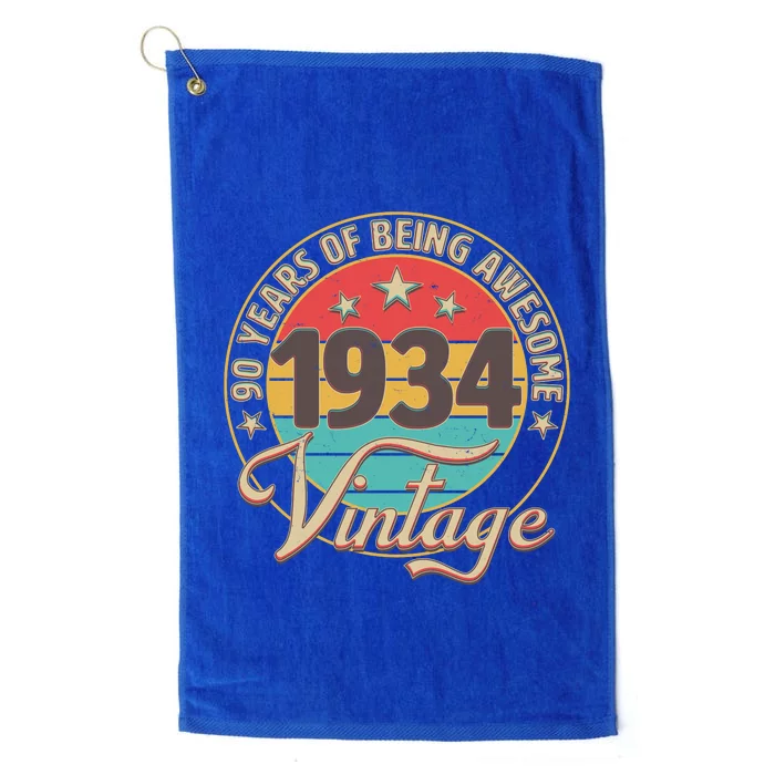 Vintage 1934 90 Years Of Being Awesome Platinum Collection Golf Towel