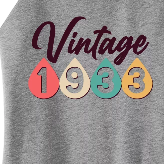 Vintage 1933 90th Birthday Retro Teardrop Design Women’s Perfect Tri Rocker Tank