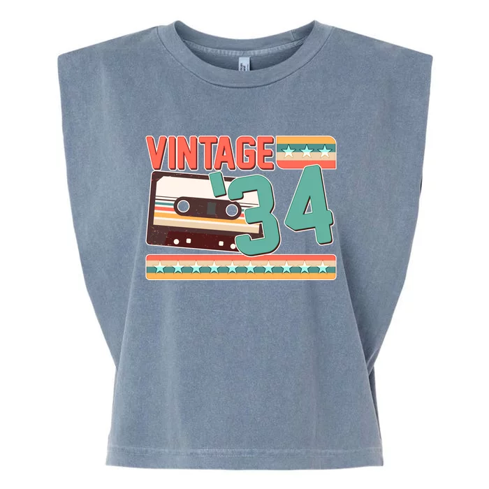 Vintage 1934 90th Birthday Cassette Tape Garment-Dyed Women's Muscle Tee