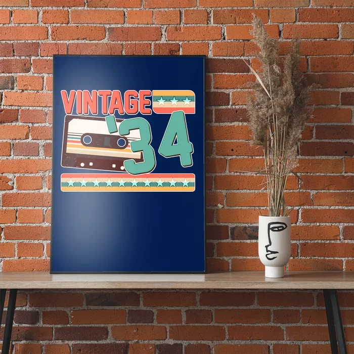 Vintage 1934 90th Birthday Cassette Tape Poster