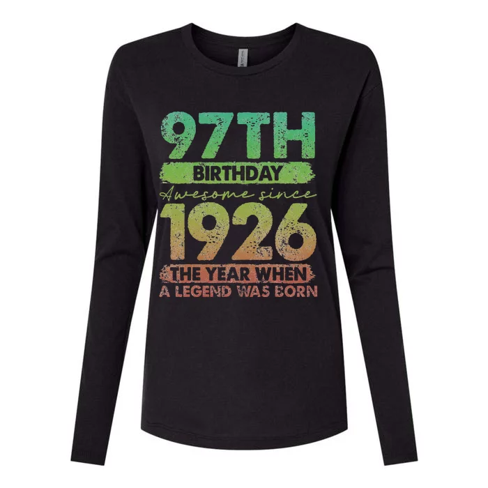 Vintage 1926 97 Year Old Gifts Limited Edition 97th Birthday Womens Cotton Relaxed Long Sleeve T-Shirt