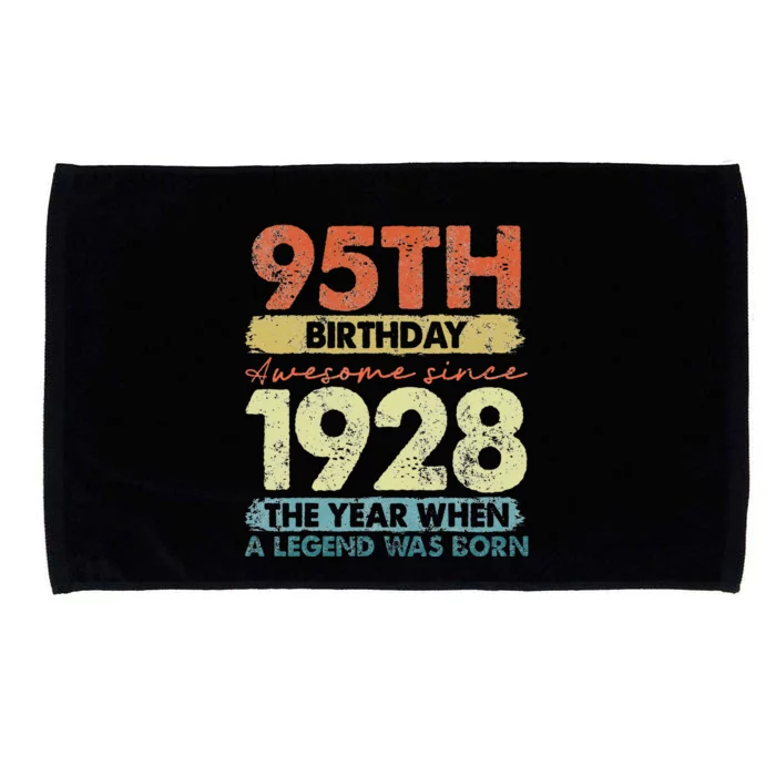 Vintage 1928 95 Year Old Gifts Limited Edition 95th Birthday Microfiber Hand Towel