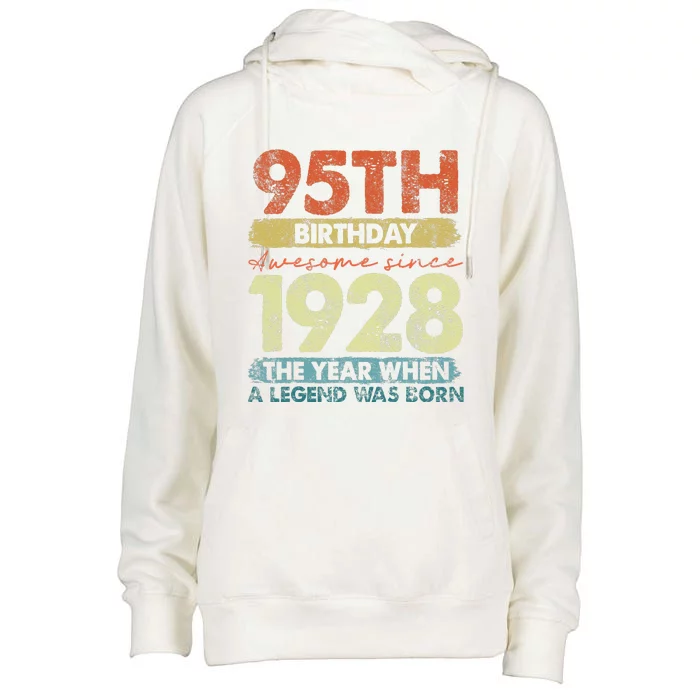 Vintage 1928 95 Year Old Gifts Limited Edition 95th Birthday Womens Funnel Neck Pullover Hood