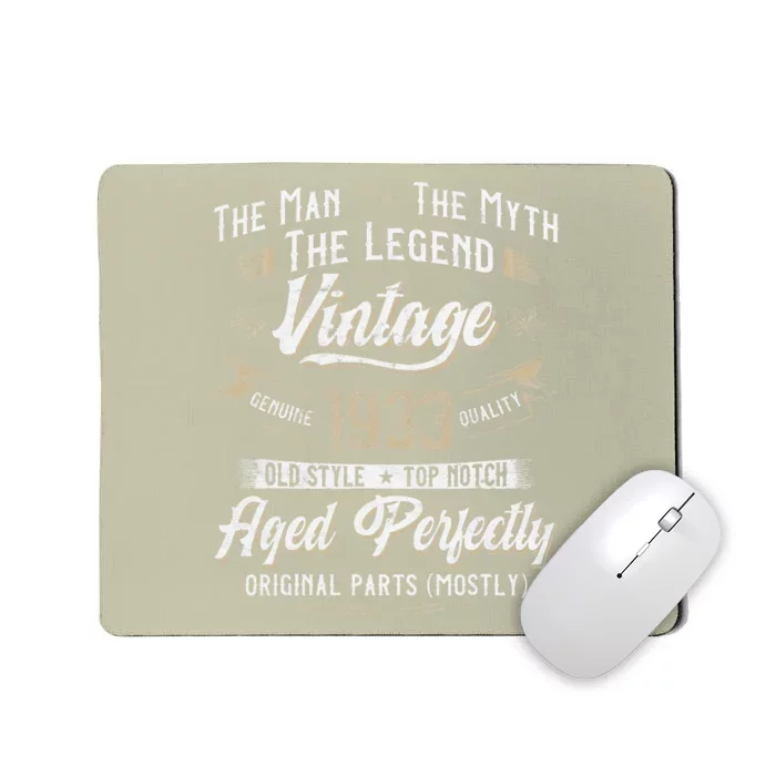 Vintage 1933 90th Birthday Gift 90 Years Old Mousepad