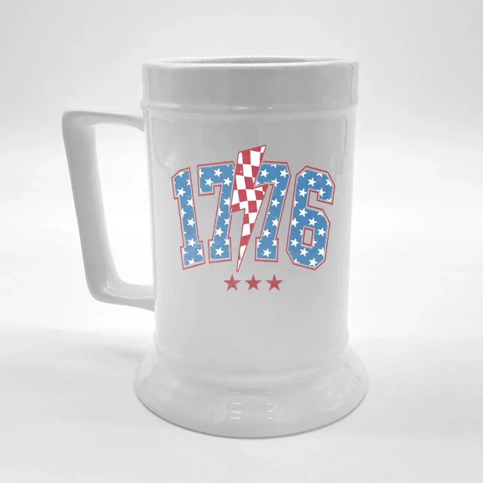 Vintage 1776 American Flag With Stars Front & Back Beer Stein