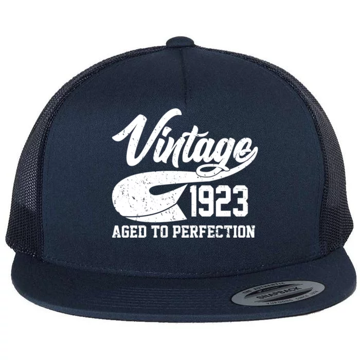 Vintage 1923 Aged To Perfection 100th Birthday Flat Bill Trucker Hat