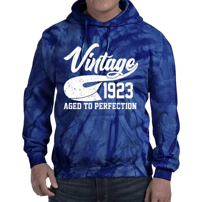 Vintage 1923 Aged To Perfection 100th Birthday Tie Dye Hoodie