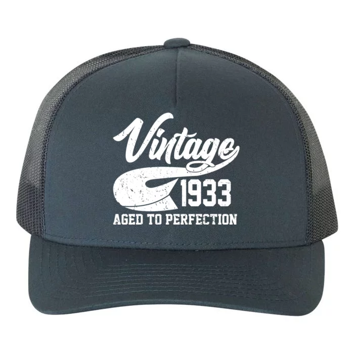 Vintage 1933 Aged To Perfection 90th Birthday Yupoong Adult 5-Panel Trucker Hat