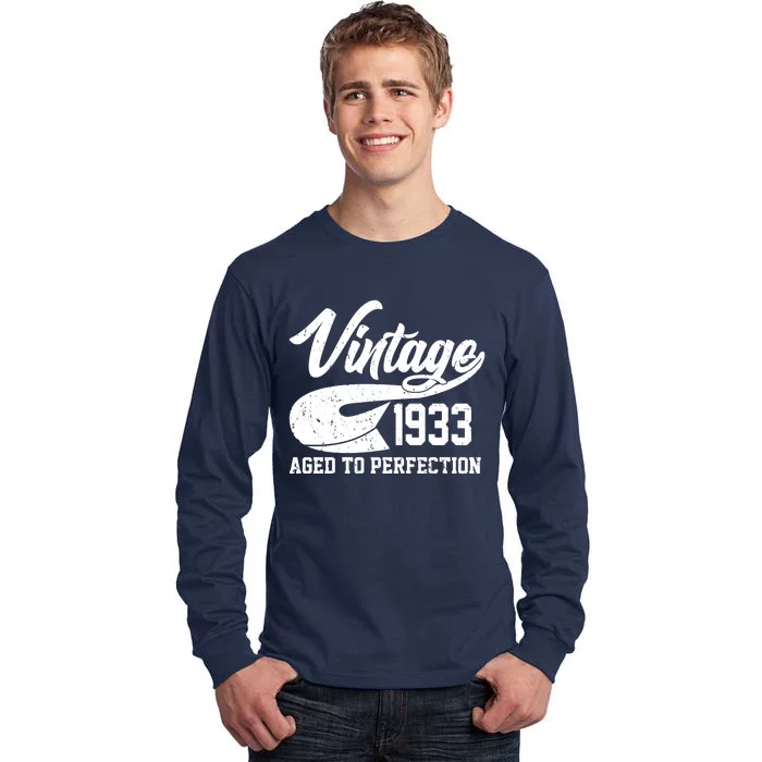 Vintage 1933 Aged To Perfection 90th Birthday Tall Long Sleeve T-Shirt