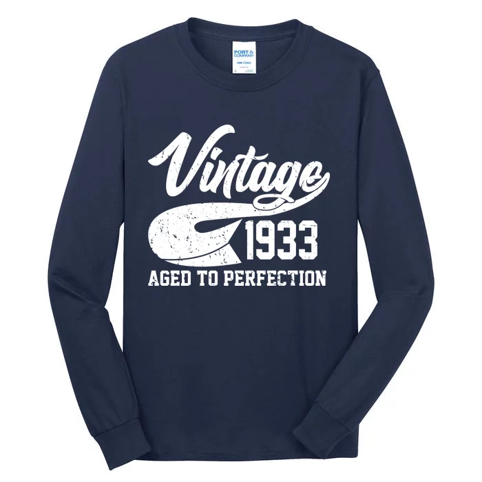 Vintage 1933 Aged To Perfection 90th Birthday Tall Long Sleeve T-Shirt