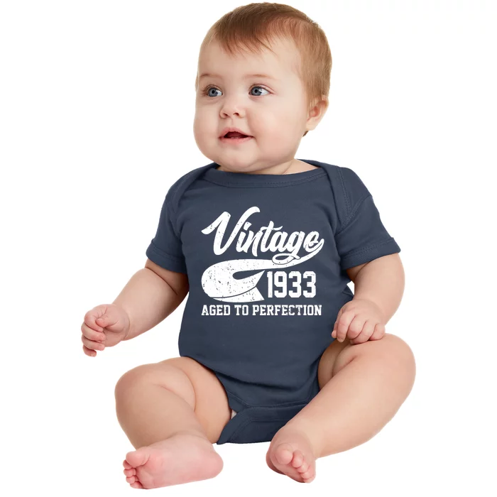 Vintage 1933 Aged To Perfection 90th Birthday Baby Bodysuit