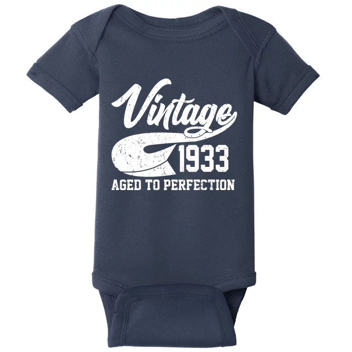 Vintage 1933 Aged To Perfection 90th Birthday Baby Bodysuit