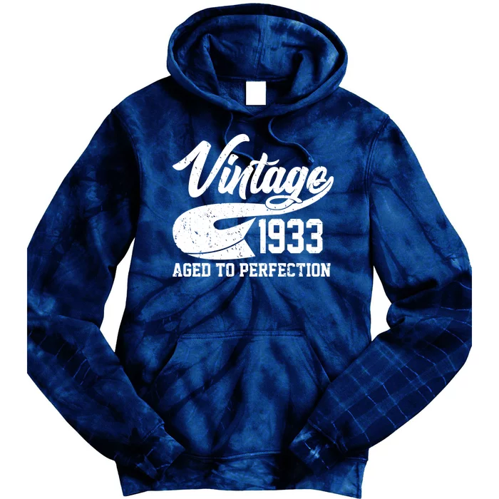 Vintage 1933 Aged To Perfection 90th Birthday Tie Dye Hoodie