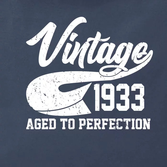 Vintage 1933 Aged To Perfection 90th Birthday Zip Tote Bag