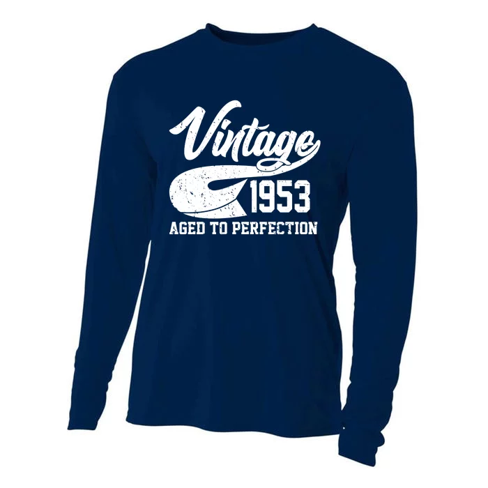 Vintage 1953 Aged To Perfection 70th Birthday Cooling Performance Long Sleeve Crew