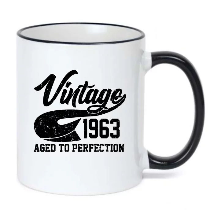 Vintage 1963 Aged To Perfection 60th Birthday Black Color Changing Mug