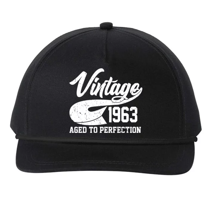 Vintage 1963 Aged To Perfection 60th Birthday Snapback Five-Panel Rope Hat