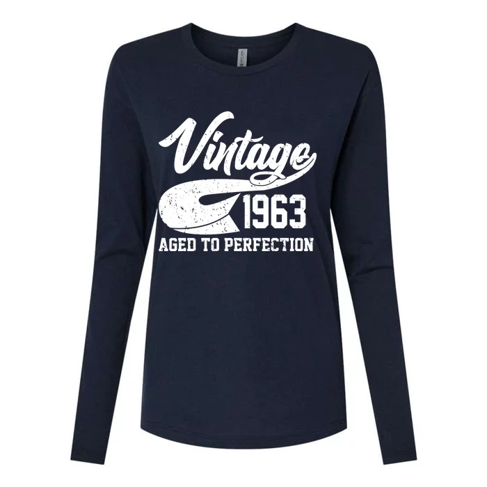 Vintage 1963 Aged To Perfection 60th Birthday Womens Cotton Relaxed Long Sleeve T-Shirt