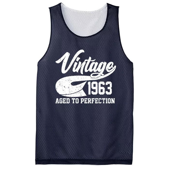 Vintage 1963 Aged To Perfection 60th Birthday Mesh Reversible Basketball Jersey Tank