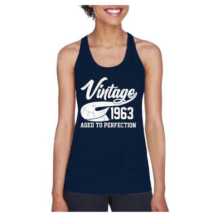 Vintage 1963 Aged To Perfection 60th Birthday Women's Racerback Tank