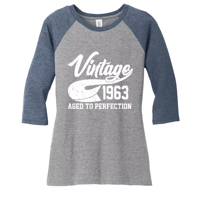 Vintage 1963 Aged To Perfection 60th Birthday Women's Tri-Blend 3/4-Sleeve Raglan Shirt