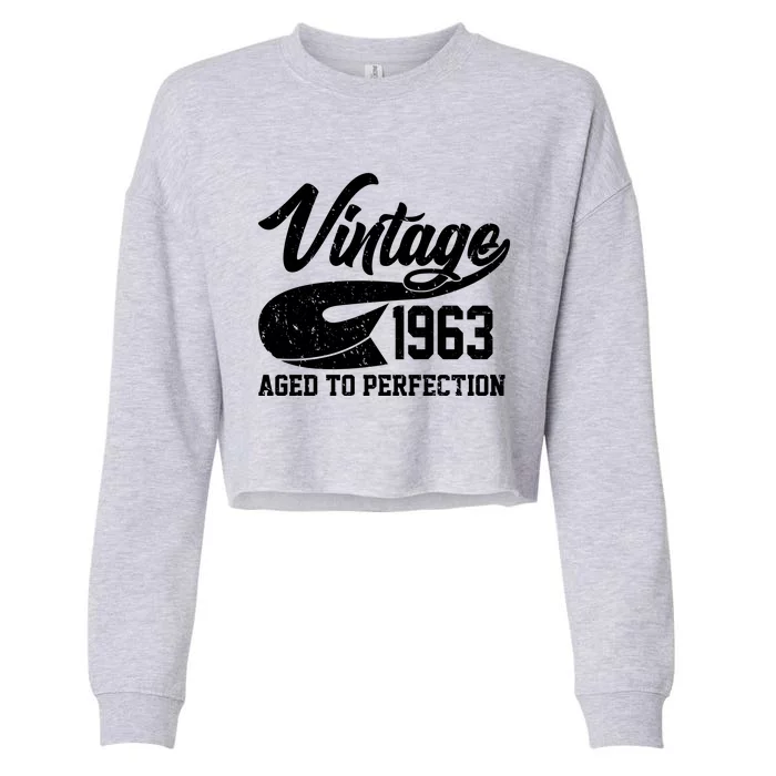 Vintage 1963 Aged To Perfection 60th Birthday Cropped Pullover Crew